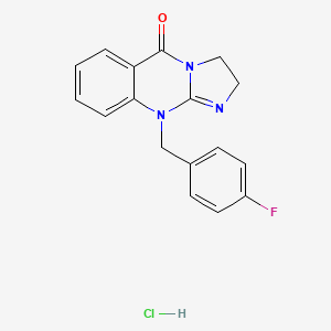 molecular formula C17H15ClFN3O B1624195 10-(4'-Fluorobenzyl)-2,10-dihydroimidazo[2,1-b]quinazolin-5(3H)-one hydrochloride CAS No. 58059-17-9