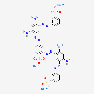 Trisodium 2,4-bis((2,4-diamino-5-((3-sulphonatophenyl)azo)phenyl)azo)benzenesulphonate