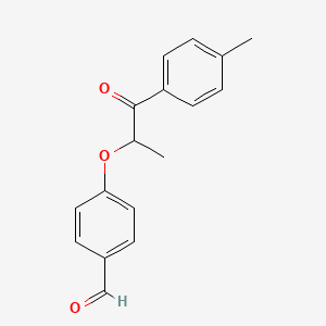 molecular formula C17H16O3 B1624206 4-[1-Methyl-2-(4-methylphenyl)-2-oxoethoxy]benzaldehyde CAS No. 884497-69-2