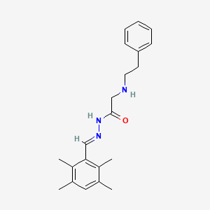 molecular formula C21H27N3O B1624278 N-(2-Phenylethyl)glycine ((2,3,5,6-tetramethylphenyl)methylene)hydrazide CAS No. 72606-37-2