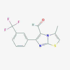 molecular formula C14H9F3N2OS B162428 3-Methyl-6-[3-(trifluoromethyl)phenyl]imidazo[2,1-b][1,3]thiazole-5-carbaldehyde CAS No. 139359-86-7