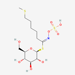 molecular formula C13H25NO9S3 B1624298 [(2S,3R,4S,5S,6R)-3,4,5-trihydroxy-6-(hydroxymethyl)tetrahydropyran-2-yl] 6-methylsulfanyl-N-sulfooxy-hexanimidothioate CAS No. 29611-01-6