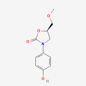 molecular formula C11H13NO4 B1624300 (R)-3-(4-Hydroxyphenyl)-5-(methoxymethyl)-2-oxazolidinone CAS No. 79038-60-1