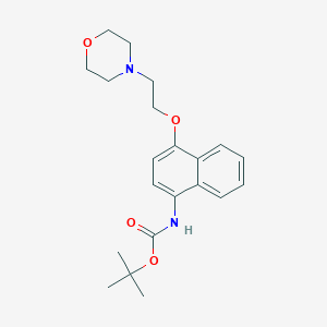 molecular formula C21H28N2O4 B1624311 tert-Butyl (4-(2-morpholinoethoxy)naphthalen-1-yl)carbamate CAS No. 285984-35-2