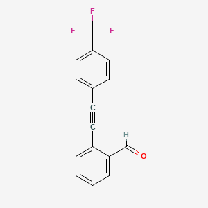 molecular formula C16H9F3O B1624315 2-((4-(Trifluoromethyl)phenyl)ethynyl)benzaldehyde CAS No. 437611-95-5