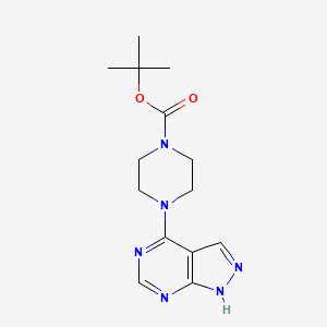 molecular formula C14H20N6O2 B1624355 叔丁基 4-(1H-吡唑并[3,4-d]嘧啶-4-基)哌嗪-1-羧酸酯 CAS No. 245450-02-6