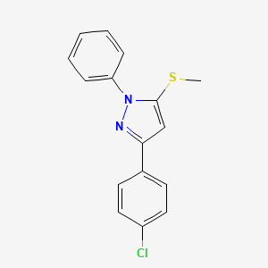 molecular formula C16H13ClN2S B1624370 3-(4-Chlorophenyl)-5-methylthio-1-phenyl-1H-pyrazole CAS No. 80967-23-3