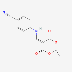 molecular formula C14H12N2O4 B1624373 4-(((2,2-Dimethyl-4,6-dioxo-1,3-dioxan-5-ylidene)methyl)amino)benzonitrile CAS No. 219763-81-2
