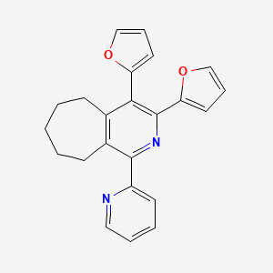 molecular formula C23H20N2O2 B1624374 3,4-Di(furan-2-yl)-1-(pyridin-2-yl)-6,7,8,9-tetrahydro-5H-cyclohepta[c]pyridine CAS No. 871798-84-4