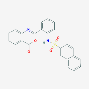 molecular formula C24H16N2O4S B162438 N-[2-(4-oxo-4H-3,1-benzoxazin-2-yl)phenyl]-2-naphthalenesulfonamide CAS No. 10128-55-9