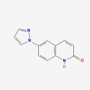 molecular formula C12H9N3O B1624381 6-(1-Pyrazolyl)-2-quinolone CAS No. 102791-46-8
