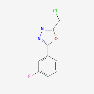 molecular formula C9H6ClFN2O B1624384 2-(Chloromethyl)-5-(3-fluorophenyl)-1,3,4-oxadiazole CAS No. 350672-16-1