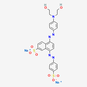 Disodium 5-((4-(bis(2-hydroxyethyl)amino)phenyl)azo)-8-((4-sulphonatophenyl)azo)naphthalene-2-sulphonate