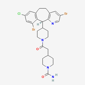 B1624398 4-[2-[4-[(2S)-6,15-Dibromo-13-chloro-4-azatricyclo[9.4.0.03,8]pentadeca-1(11),3(8),4,6,12,14-hexaen-2-yl]piperidin-1-yl]-2-oxoethyl]piperidine-1-carboxamide CAS No. 193275-85-3