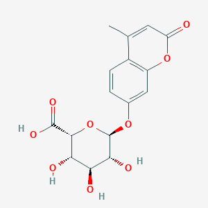 molecular formula C16H16O9 B162442 4-Methyl-2-oxo-2H-1-benzopyran-7-yl alpha-L-ido-pyranosiduronic acid CAS No. 66966-09-4