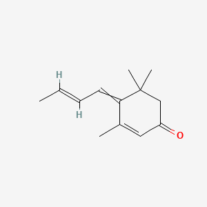 B1624466 (E,E)-4-(2-Butenylidene)-3,5,5-trimethylcyclohex-2-en-1-one CAS No. 5164-78-3