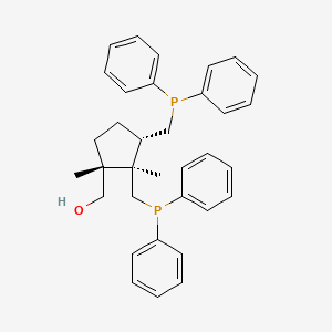 molecular formula C34H38OP2 B1624474 [(1R,2R,3S)-(+)-1,2-Dimethyl-2,3-bis(diphenylphosphinomethyl)cyclopentyl]methanol CAS No. 497262-02-9