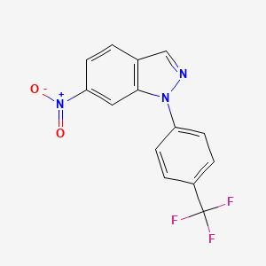 molecular formula C14H8F3N3O2 B1624482 6-Nitro-1-(4-(trifluoromethyl)phenyl)-1H-indazole CAS No. 838820-86-3
