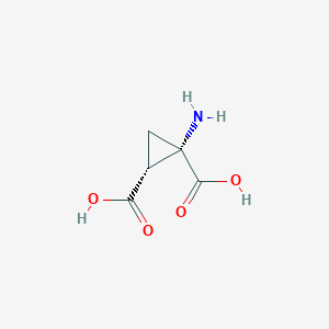 molecular formula C5H7NO4 B162455 (1S,3R)-1-Aminocyclopropane-1,3-dicarboxylic acid CAS No. 132245-71-7