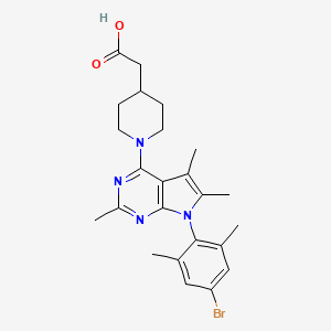 molecular formula C24H29BrN4O2 B1624682 2-(1-(7-(4-Bromo-2,6-dimethylphenyl)-2,5,6-trimethyl-7H-pyrrolo[2,3-d]pyrimidin-4-yl)piperidin-4-yl)acetic acid CAS No. 872865-11-7