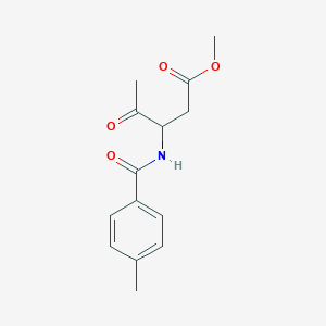molecular formula C14H17NO4 B1624844 Methyl 3-(4-methylbenzamido)-4-oxopentanoate CAS No. 496060-65-2