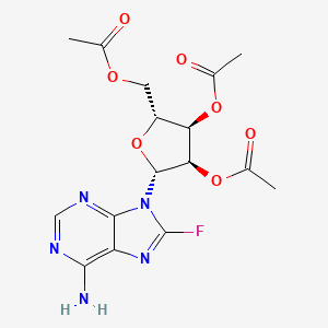 [(2R,3R,4R,5R)-3,4-diacetyloxy-5-(6-amino-8-fluoropurin-9-yl)oxolan-2-yl]methyl acetate