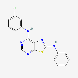 molecular formula C17H12ClN5S B1624917 N7-(3-Chlorophenyl)-N2-phenylthiazolo[5,4-d]pyrimidine-2,7-diamine CAS No. 871266-94-3