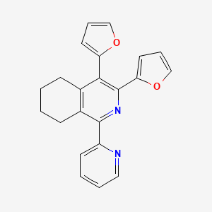 molecular formula C22H18N2O2 B1624921 3,4-DI(Furan-2-YL)-1-(pyridin-2-YL)-5,6,7,8-tetrahydroisoquinoline CAS No. 692729-85-4