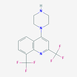 molecular formula C15H13F6N3 B1624927 2,8-Bis(trifluoromethyl)-4-(piperazin-1-yl)quinoline CAS No. 401567-76-8