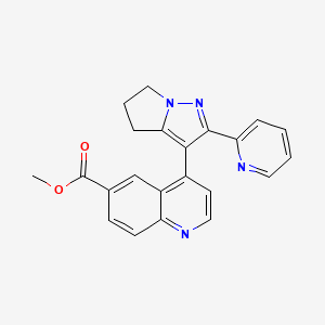 molecular formula C22H18N4O2 B1624952 methyl 4-(2-(pyridin-2-yl)-5,6-dihydro-4H-pyrrolo[1,2-b]pyrazol-3-yl)quinoline-6-carboxylate CAS No. 476475-43-1