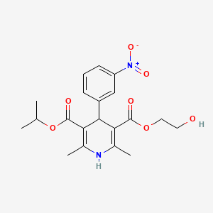 molecular formula C20H24N2O7 B1624991 2-Hydroxyethyl isopropyl 1,4-dihydro-2,6-dimethyl-4-(3-nitrophenyl)pyridine-3,5-dicarboxylate CAS No. 82219-47-4