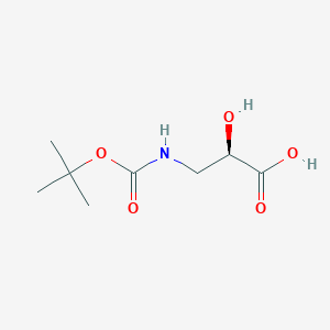 molecular formula C8H15NO5 B1625007 Propanoic acid, 3-[[(1,1-dimethylethoxy)carbonyl]amino]-2-hydroxy-, (2R)- CAS No. 52558-23-3