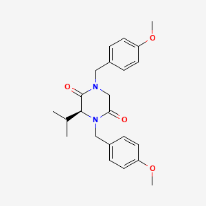 molecular formula C23H28N2O4 B1625010 (S)-N,N'-Bis(p-methoxybenzyl)-3-isopropyl-piperazine-2,5-dione CAS No. 47981-55-5