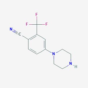 molecular formula C12H12F3N3 B1625069 4-(Piperazin-1-yl)-2-(trifluoromethyl)benzonitrile CAS No. 262295-57-8