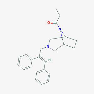 molecular formula C24H28N2O B162507 3-(2,3-Diphenylallyl)-8-propionyl-3,8-diazabicyclo(3.2.1)octane CAS No. 1794-41-8