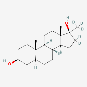 molecular formula C20H34O2 B1625073 (3S,5S,8R,9S,10S,13S,14S,17S)-16,16-Dideuterio-10,13-dimethyl-17-(trideuteriomethyl)-2,3,4,5,6,7,8,9,11,12,14,15-dodecahydro-1H-cyclopenta[a]phenanthrene-3,17-diol CAS No. 853904-65-1