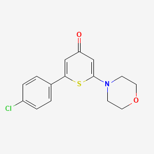 B1625090 2-(4-Chlorophenyl)-6-morpholin-4-yl-thiopyran-4-one CAS No. 500169-20-0