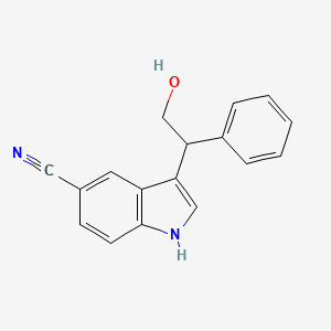 molecular formula C17H14N2O B1625101 1H-Indole-5-carbonitrile, 3-(2-hydroxy-1-phenylethyl)- CAS No. 911104-50-2