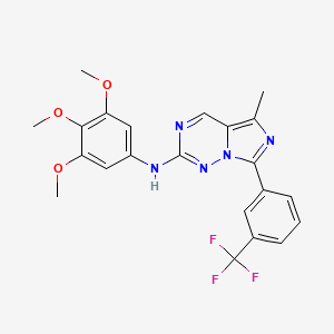 5-methyl-7-[3-(trifluoromethyl)phenyl]-N-(3,4,5-trimethoxyphenyl)imidazo[5,1-f][1,2,4]triazin-2-amine