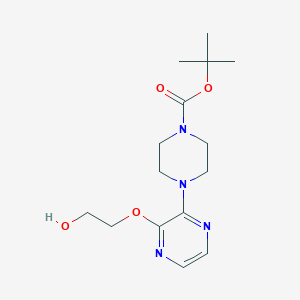 molecular formula C15H24N4O4 B1625170 2-[3-(4-Tert-butoxycarbonyl-1-piperazinyl)-2-pyrazinyloxy]ethanol CAS No. 313654-84-1
