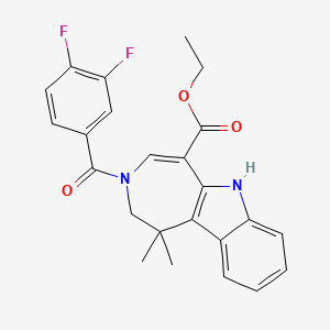 molecular formula C24H22F2N2O3 B1625214 Ethyl 3-(3,4-difluorobenzoyl)-1,1-dimethyl-1,2,3,6-tetrahydroazepino[4,5-b]indole-5-carboxylate CAS No. 629662-23-3