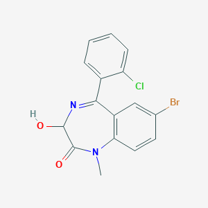 molecular formula C16H12BrClN2O2 B162527 7-Bromo-5-(o-chlorophenyl)-1-methyl-3-hydroxy-1,2-dihydro-3H-1,4-benzodiazepin-2-one CAS No. 129166-25-2