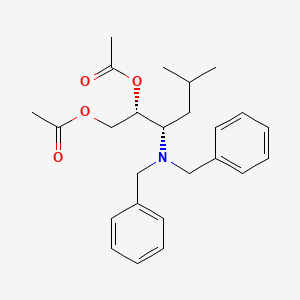 molecular formula C25H33NO4 B1625291 (2R,3S)-O,O-Diacetyl-3-dibenzylamino-5-methylhexane-1,2-diol CAS No. 871948-88-8