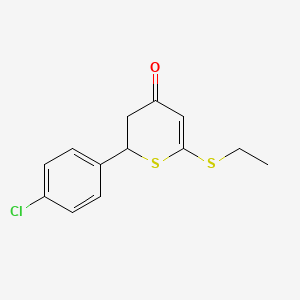 molecular formula C13H13ClOS2 B1625299 2-(4-Chlorophenyl)-6-ethylsulfanyl-2,3-dihydrothiopyran-4-one CAS No. 620158-95-4