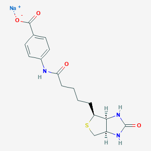 molecular formula C17H20N3NaO4S B016253 (+)-Biotin 4-Amidobenzoic Acid, Sodium Salt CAS No. 102418-74-6