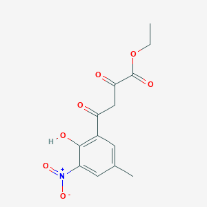 molecular formula C13H13NO7 B1625367 Ethyl 4-(2-hydroxy-5-methyl-3-nitrophenyl)-2,4-dioxobutanoate CAS No. 859843-60-0