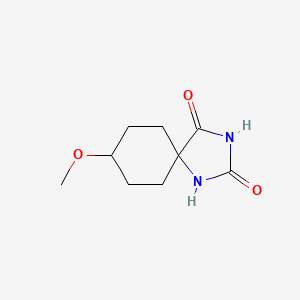 molecular formula C9H14N2O3 B1625368 cis-8-Methoxy-1,3-diazaspiro[4.5]decane-2,4-dione CAS No. 387825-48-1
