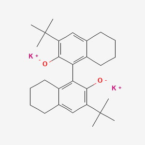 molecular formula C28H36K2O2 B1625373 Potassium (S)-3,3'-di-tert-butyl-5,5',6,6',7,7',8,8'-octahydro-[1,1'-binaphthalene]-2,2'-bis(olate) CAS No. 821793-28-6