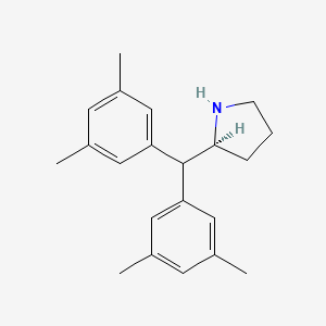 molecular formula C21H27N B1625375 (S)-2-[Bis(3,5-dimethylphenyl)methyl]pyrrolidine CAS No. 553638-66-7