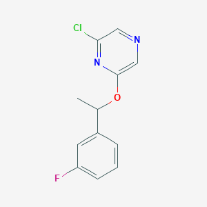 molecular formula C12H10ClFN2O B1625379 2-Chloro-6-(1-(3-fluorophenyl)ethoxy)pyrazine CAS No. 426829-21-2